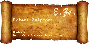 Eckert Zsigmond névjegykártya